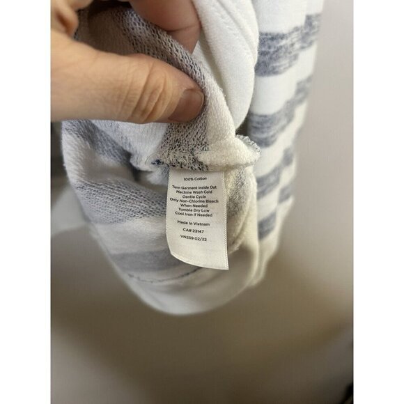 Talbots Women's Pullover Sweater Top Gray White Striped Petite Size XLP - Picture 5 of 9